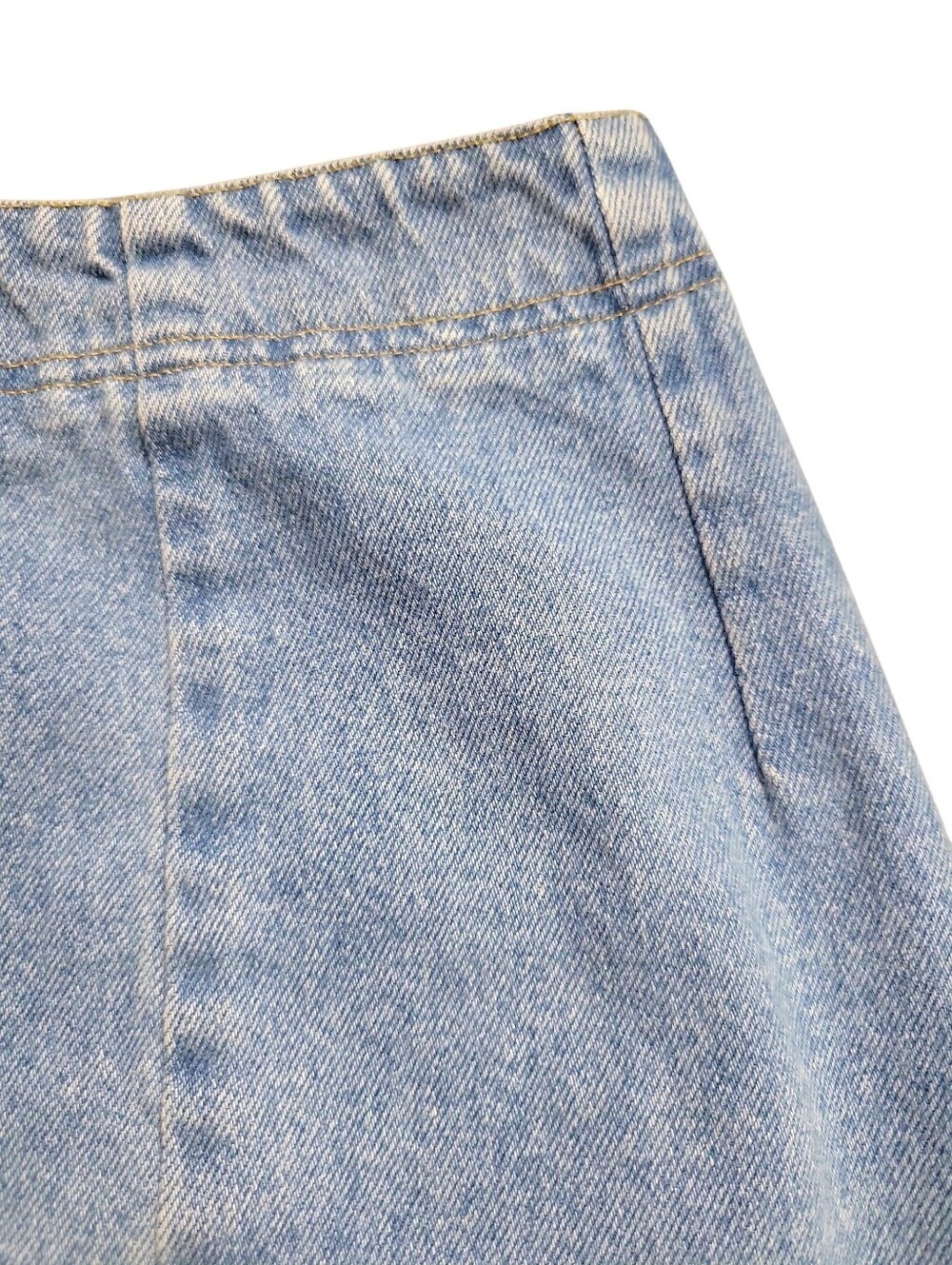 Cristina Vintage Wrap Front Denim Mini Skirt Side Button Closure Size 7/8 - Picture 4 of 10